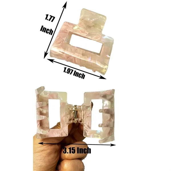 Marbling 1.97Inch Small Square Acetate Hair Clip