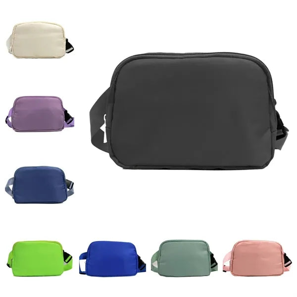 Zipper Fanny Pack Nylon Everywhere Belt Bag for Women
