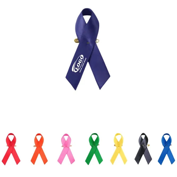 Satin Awareness Ribbons with Safety Pins