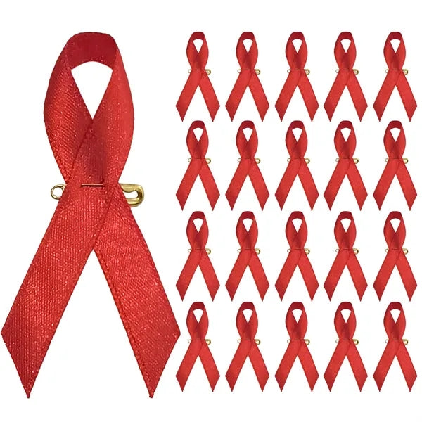 Satin Awareness Ribbons with Safety Pins