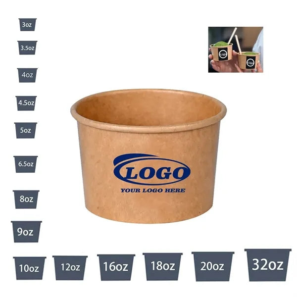 8 Oz. Disposable Biodegradable Ice Cream Paper Cups