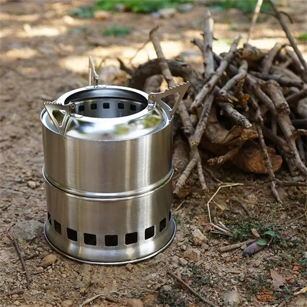 Mini Camp Stove Wood Burning Stainless Steel Portable for BB