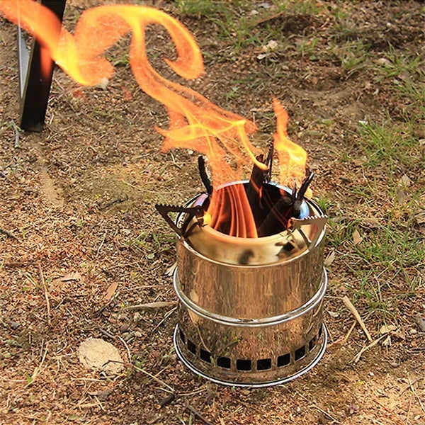 Mini Camp Stove Wood Burning Stainless Steel Portable for BB