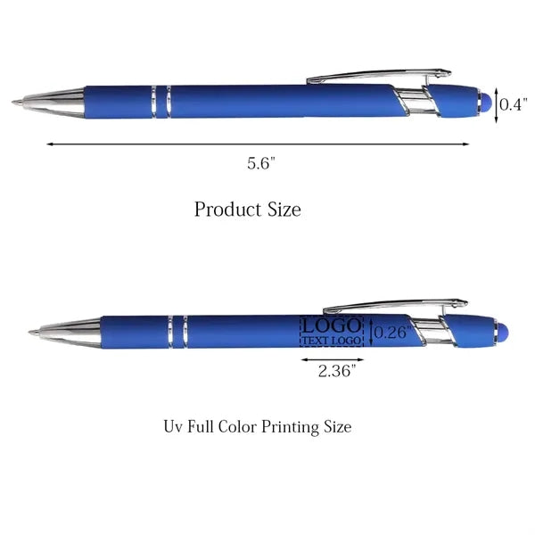 Metal Ballpoint Pen With Color Stylus Tip