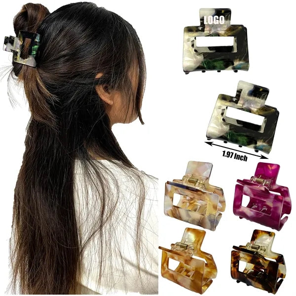 Dazzling Colors 1.97Inch Small Square Acetate Hair Clip