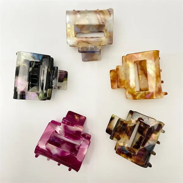 Dazzling Colors 1.97Inch Small Square Acetate Hair Clip