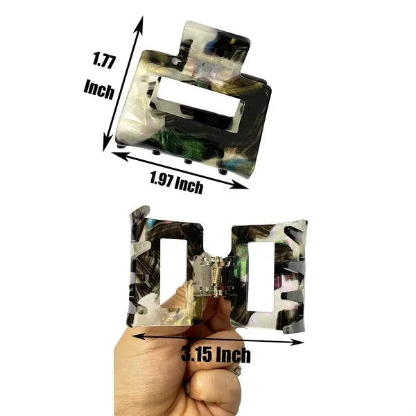 Dazzling Colors 1.97Inch Small Square Acetate Hair Clip