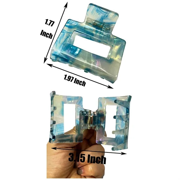 Transparent Color 1.97Inch Small Square Acetate Hair Clip
