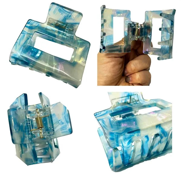Transparent Color 1.97Inch Small Square Acetate Hair Clip