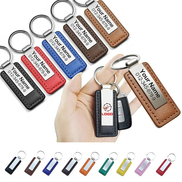 Metal Leather Keychain