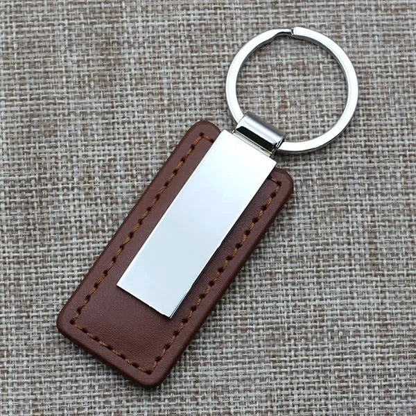 Metal Leather Keychain