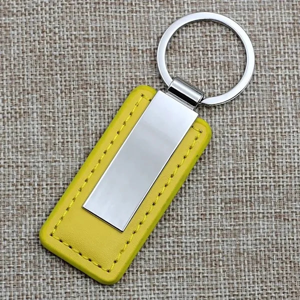 Metal Leather Keychain