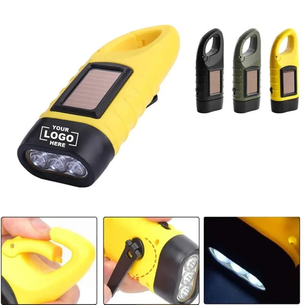 Outdoor Emergency Solar Hand Crank Flashlight