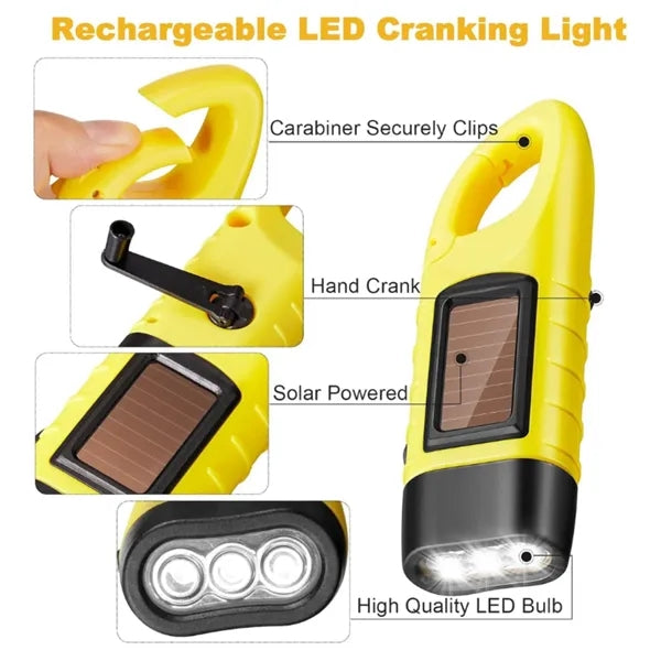 Outdoor Emergency Solar Hand Crank Flashlight
