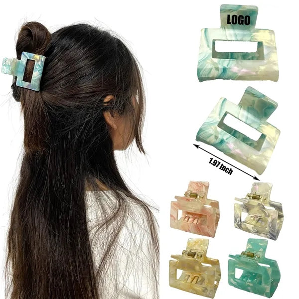 Gentle Style 1.97Inch Small Square Acetate Hair Clip