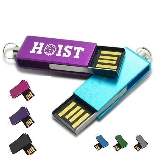 Swivel Metal Mini USB Drive with Chain