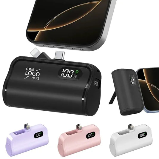 5000mAh Portable Phone Power Bank with LCD Display & Stand