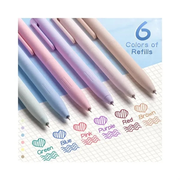 6-Pack Colored Gel Pens for School & Office