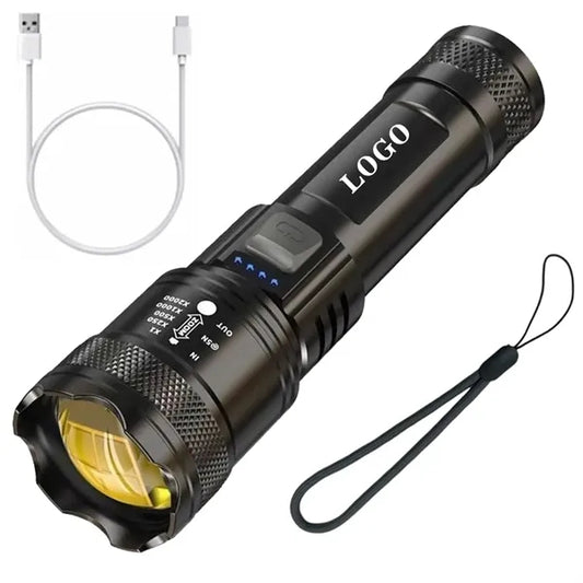 Outdoor 3 Lighting Modes Zoomable Rechargeable Flashlight