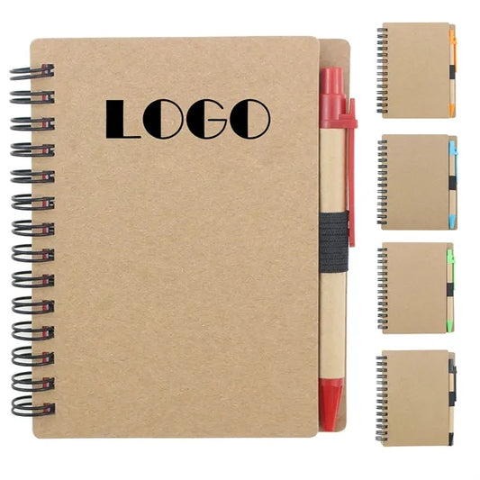 Kraft Spiral Notebook with Pen