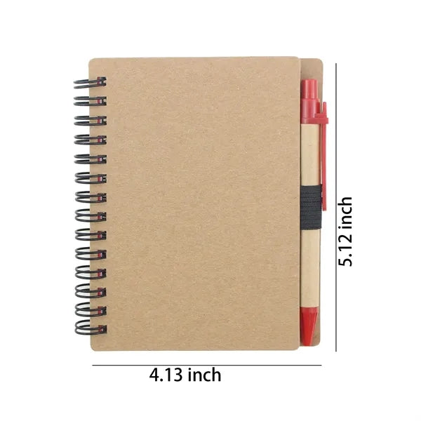 Kraft Spiral Notebook with Pen