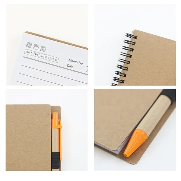 Kraft Spiral Notebook with Pen