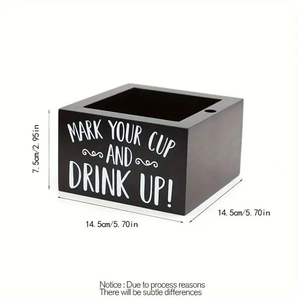 Wooden Cup Holder with Marker Slot, Countertop & Office