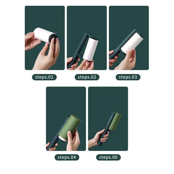Portable Extra Sticky Lint Roller Pet Hair Remover W/ Cover