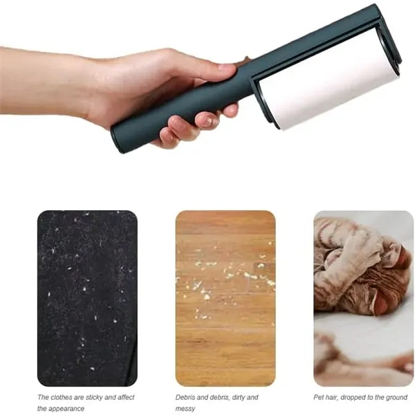 Portable Extra Sticky Lint Roller Pet Hair Remover W/ Cover