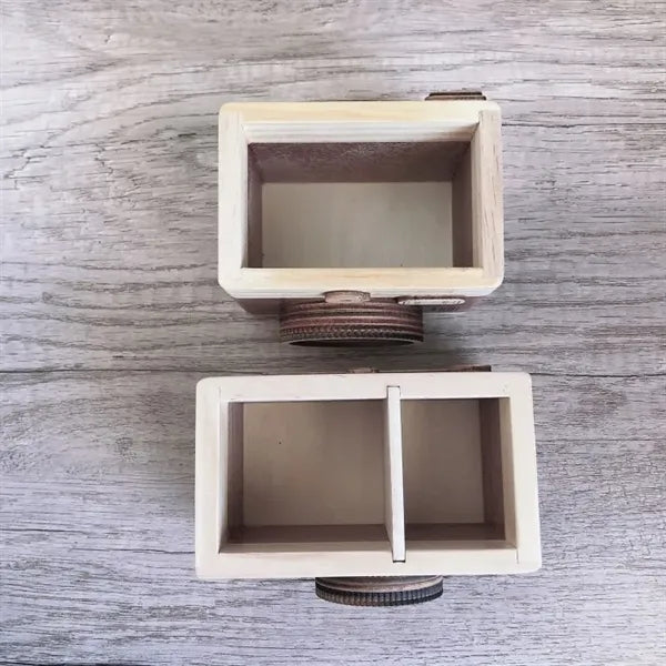 Vintage Wooden Camera Pencil Holder-Double/Single Slot