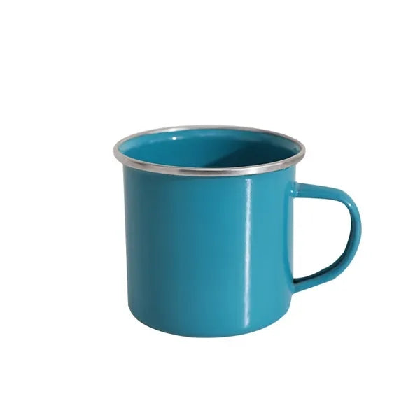 Full Color Imprint 16oz Enameled Steel Cup with Rim