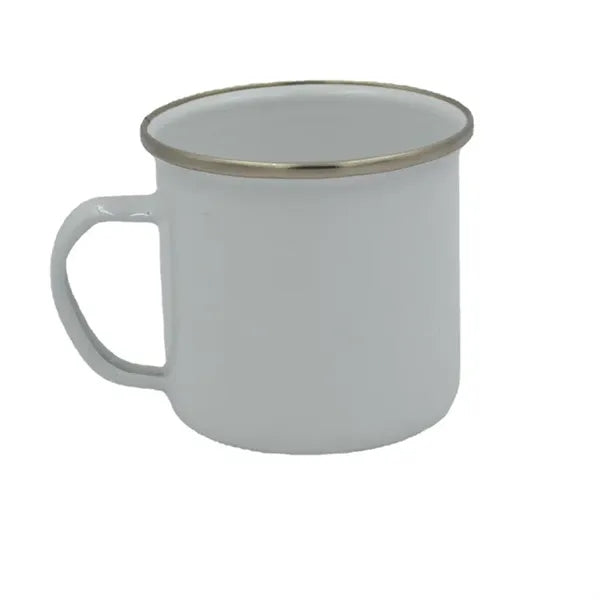 Full Color Imprint 16oz Enameled Steel Cup with Rim