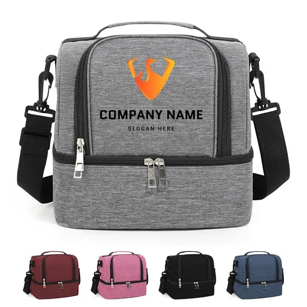 12 Can PEVA Lined Cooler Bag Dual Compartment Large Capacity