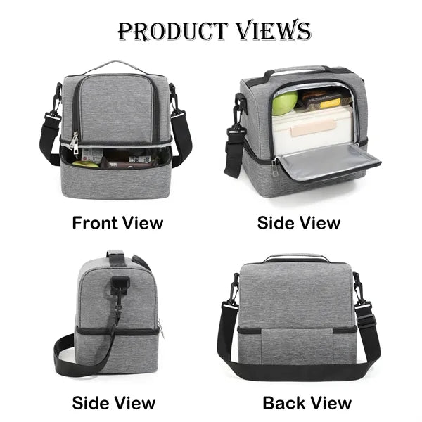 12 Can PEVA Lined Cooler Bag Dual Compartment Large Capacity