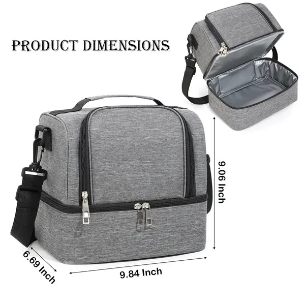 12 Can PEVA Lined Cooler Bag Dual Compartment Large Capacity