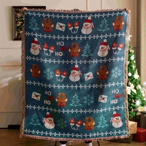 Printed fringed Tapestry Blanket