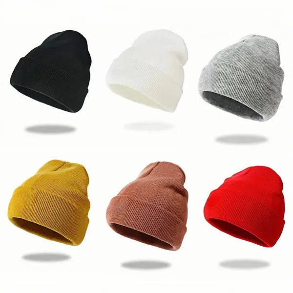 Embroidered Knit Beanie For Fall And Winter
