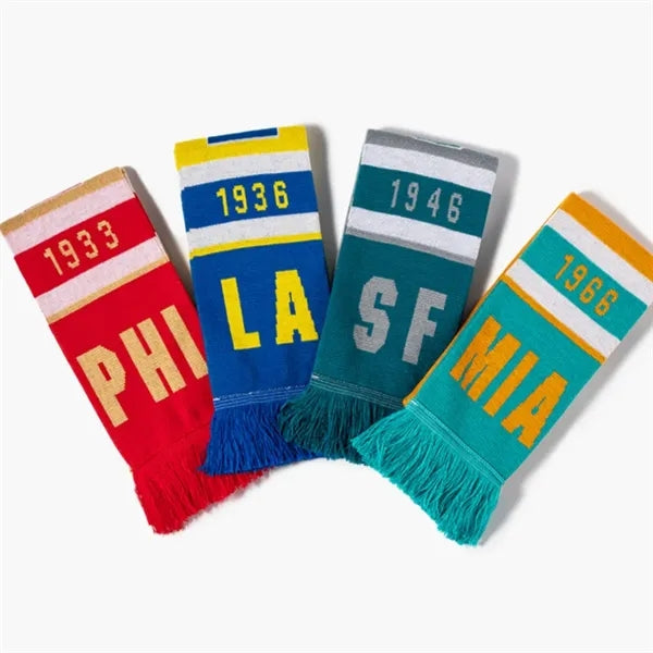 Knit Scarf With Fringe For Sports School Events