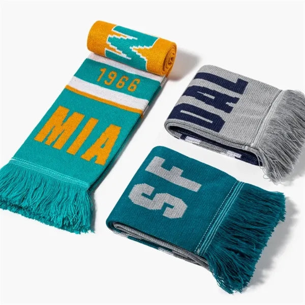 Knit Scarf With Fringe For Sports School Events