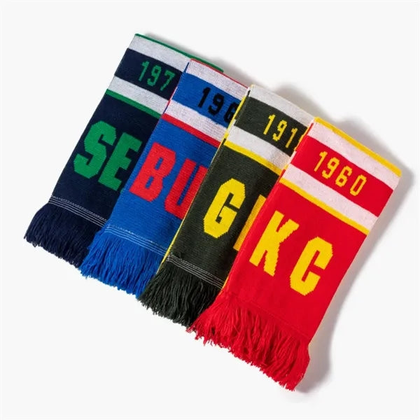 Knit Scarf With Fringe For Sports School Events