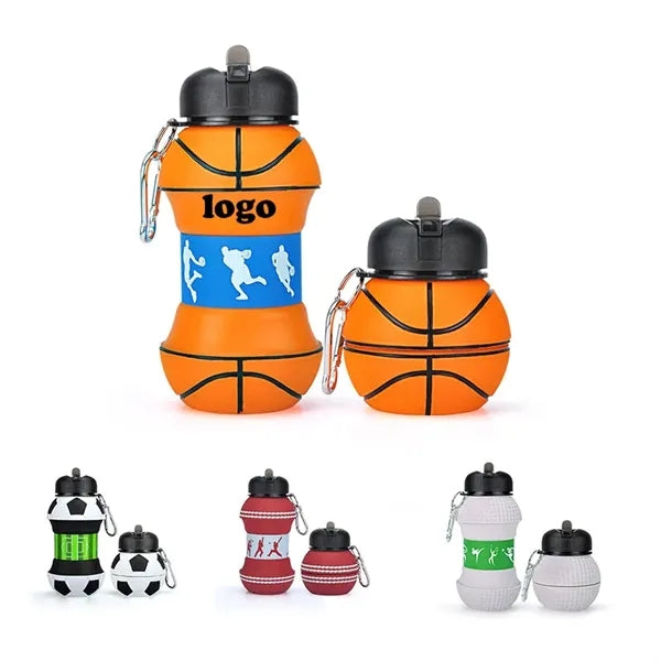 Collapsible Silicone Sports Ball Shaped Bottle