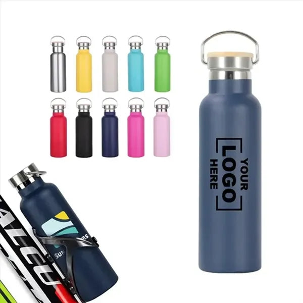 17oz Stainless Steel Water Bottle with Bamboo Lid