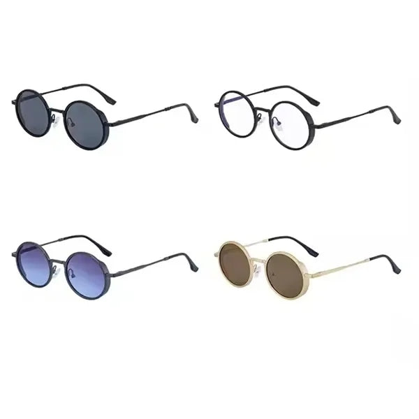 Vintage Punk Style Round Metal Frame UV400 Shades Sunglasses