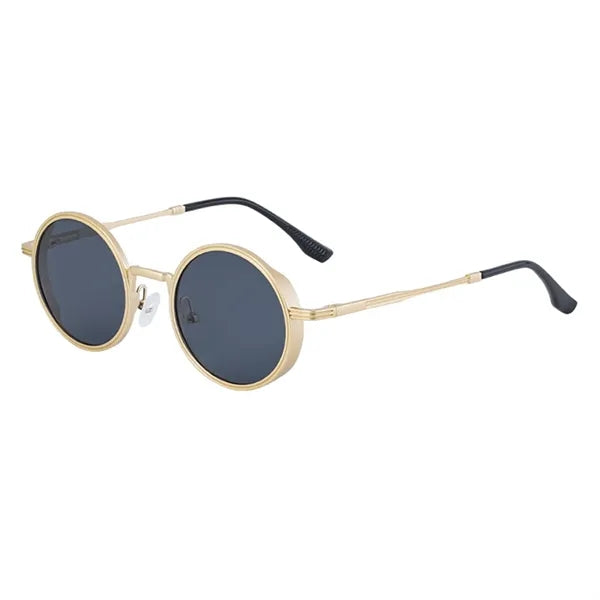 Vintage Punk Style Round Metal Frame UV400 Shades Sunglasses