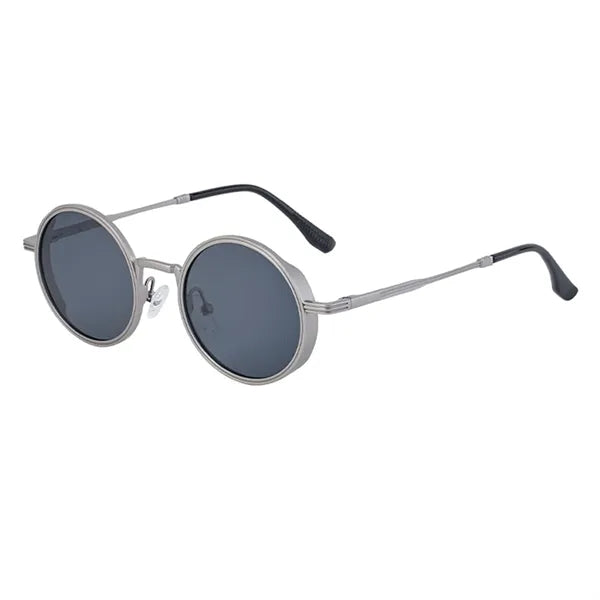 Vintage Punk Style Round Metal Frame UV400 Shades Sunglasses
