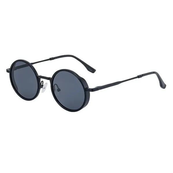 Vintage Punk Style Round Metal Frame UV400 Shades Sunglasses