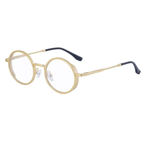 Vintage Punk Style Round Metal Frame UV400 Shades Sunglasses