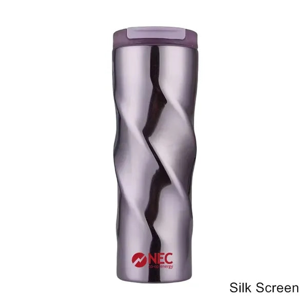 16 oz TwistGrip Double Wall Stainless Steel Travel Tumbler