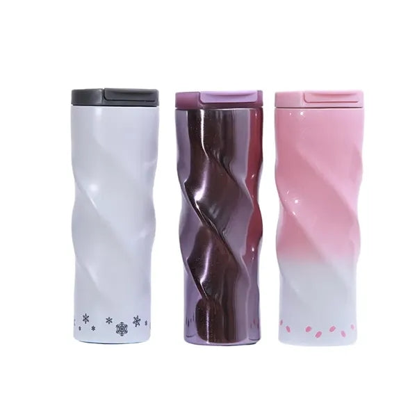 16 oz TwistGrip Double Wall Stainless Steel Travel Tumbler