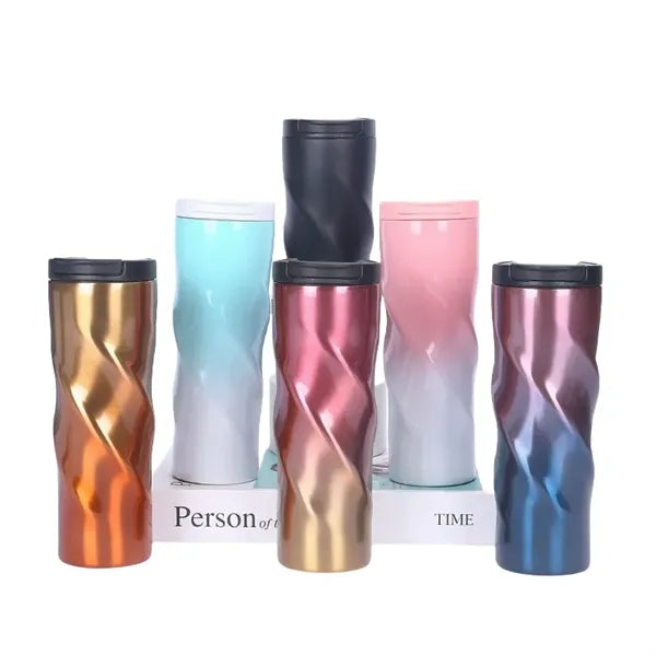16 oz TwistGrip Double Wall Stainless Steel Travel Tumbler